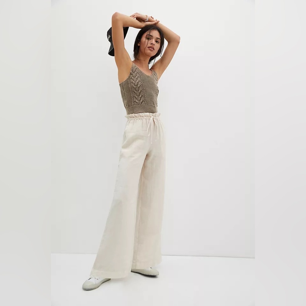 Cloth & Stone Cream Wide Leg Pants